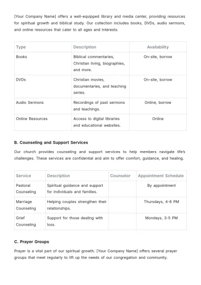 Free Church Guide Template to Edit Online