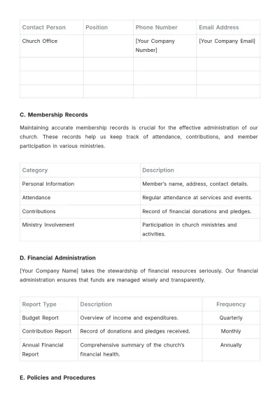 Free Church Guide Template to Edit Online