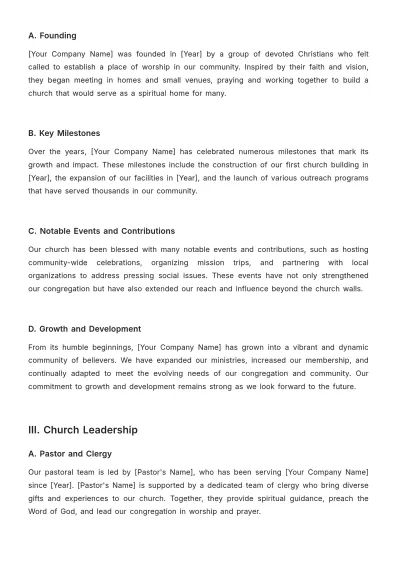 Free Church Guide Template to Edit Online