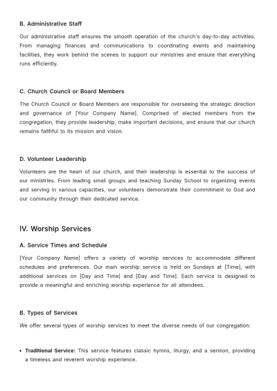 Free Church Guide Template to Edit Online