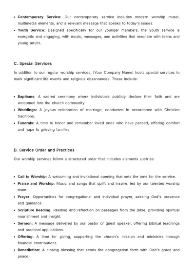Free Church Guide Template to Edit Online