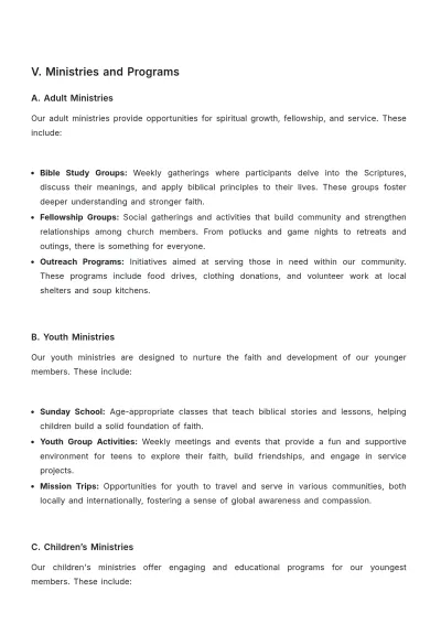 Free Church Guide Template to Edit Online