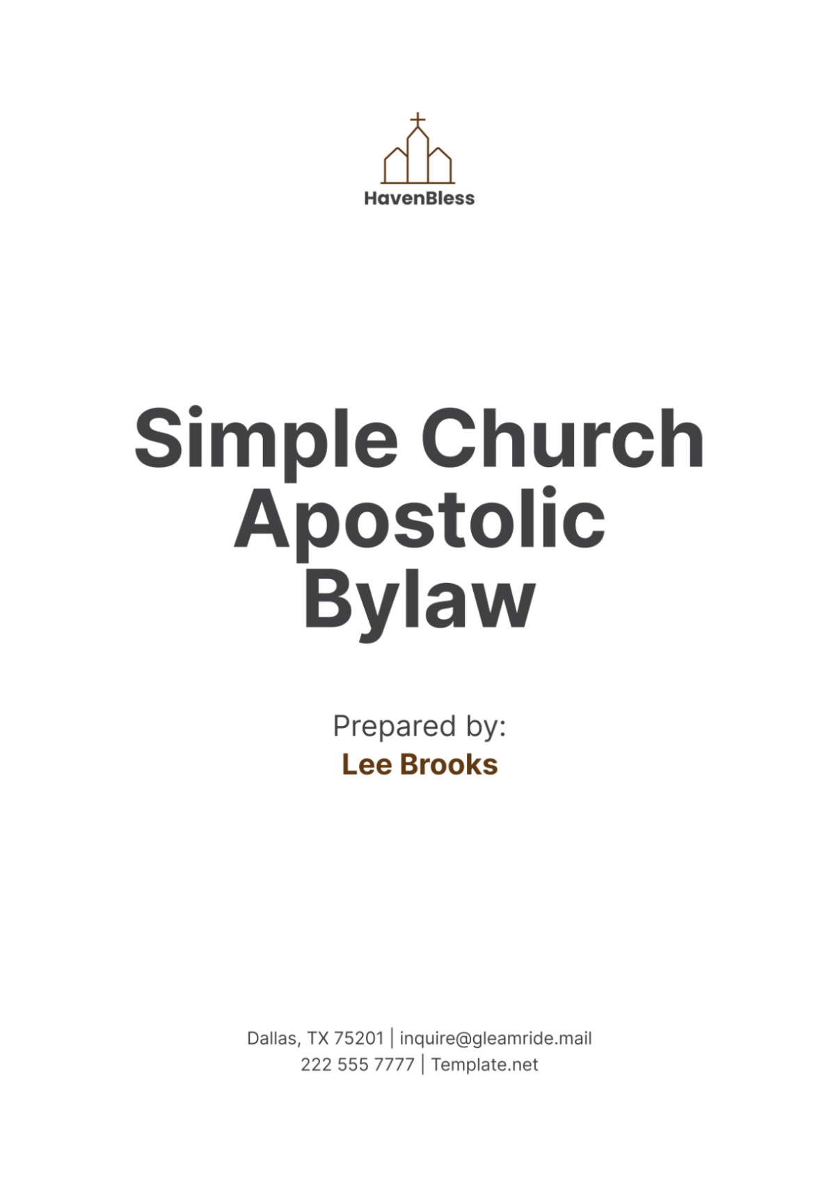 Simple Church Apostolic Bylaw Template