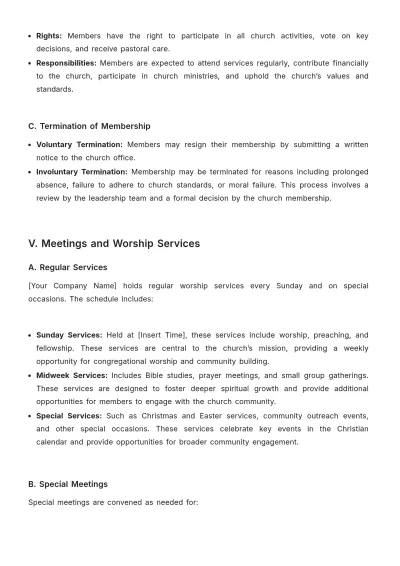 Free Simple Church Apostolic Bylaw Template to Edit Online