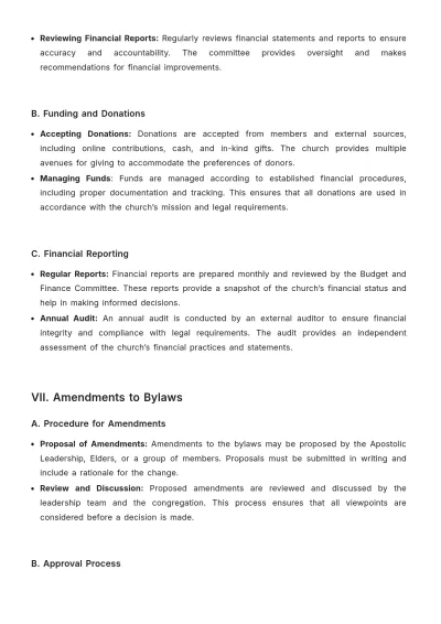 Free Simple Church Apostolic Bylaw Template to Edit Online