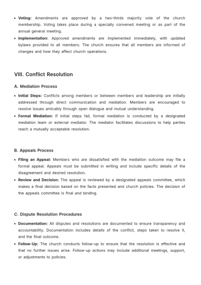 Free Simple Church Apostolic Bylaw Template to Edit Online