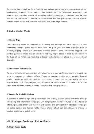 Free Church Report Template to Edit Online