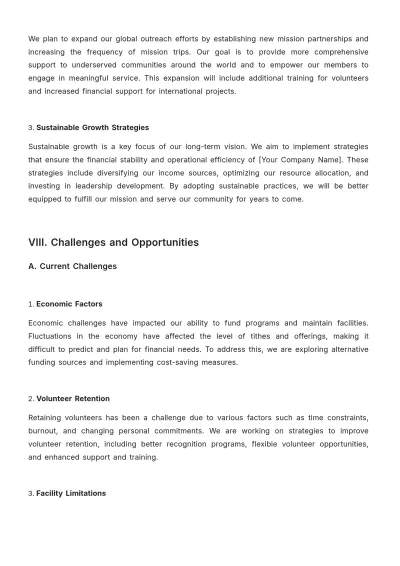 Free Church Report Template to Edit Online