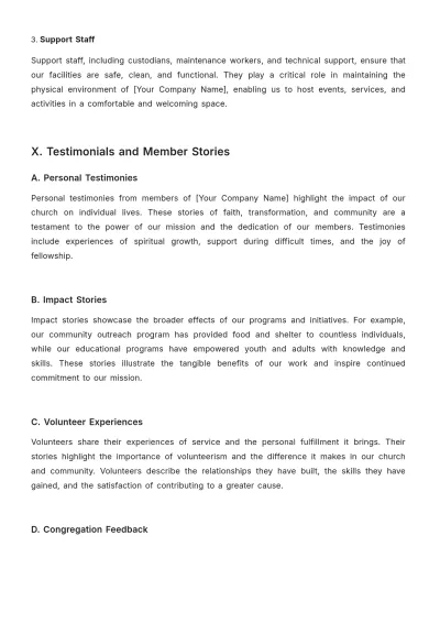 Free Church Report Template to Edit Online