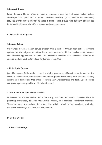 Free Church Report Template to Edit Online