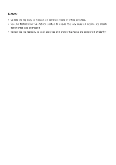 Free Office Log Book Template to Edit Online