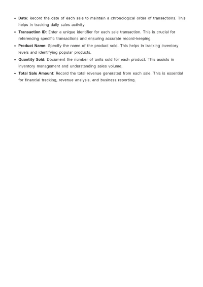 Free Daily Sales Log Book Template to Edit Online