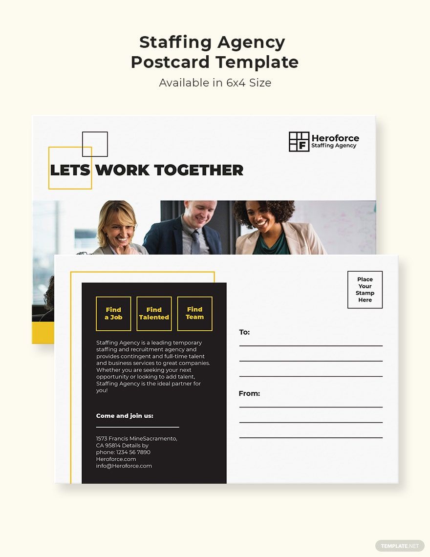 Staffing Agency Postcard Template