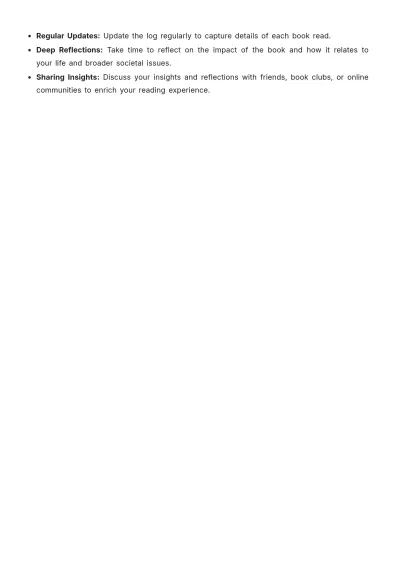 Free Reading Journal Log Book Template to Edit Online