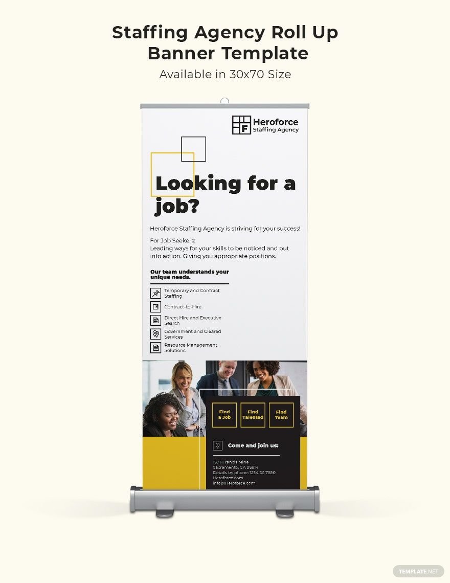 Staffing Agency Roll Up Banner Template