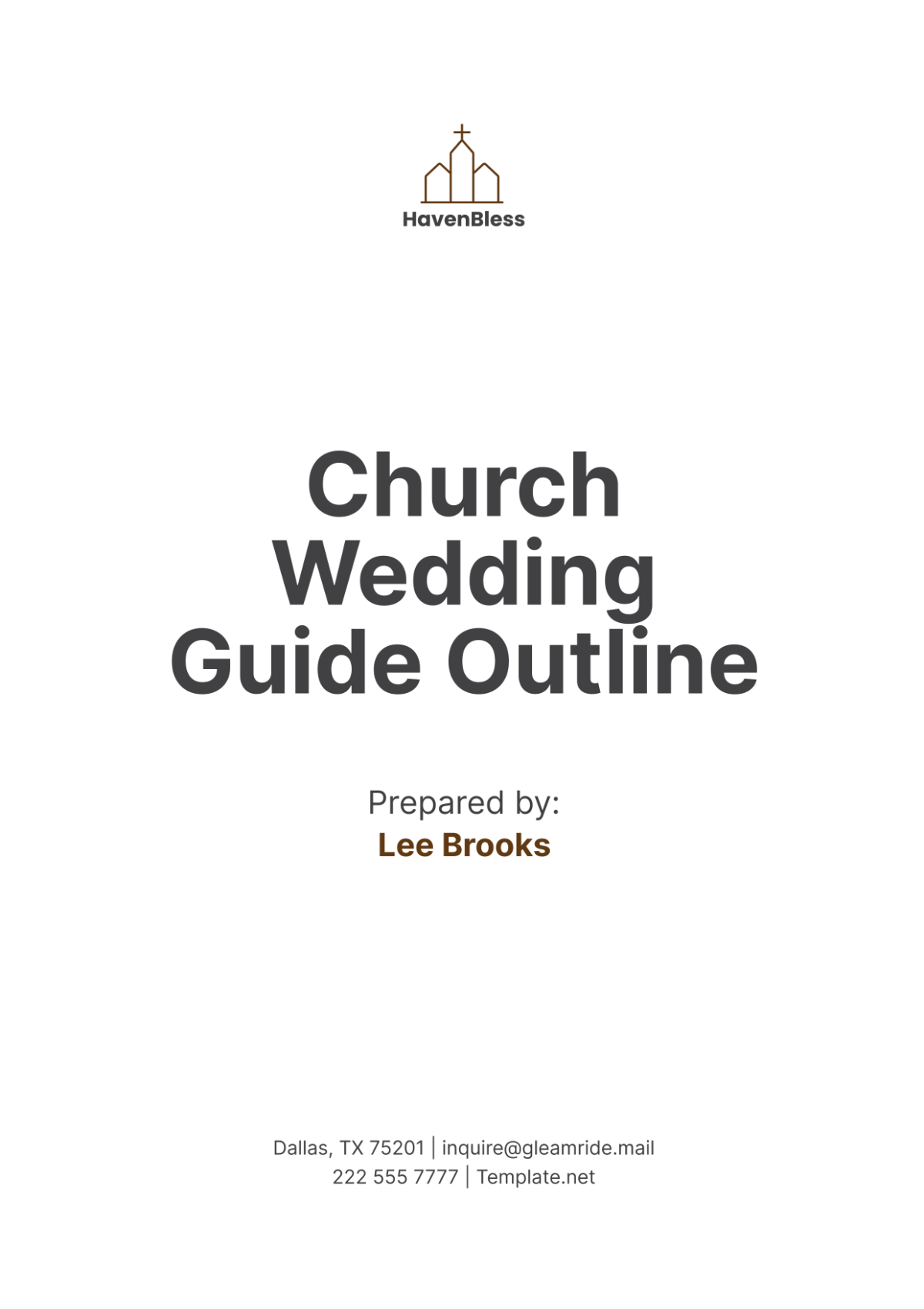 Church Wedding Guide Outline Template