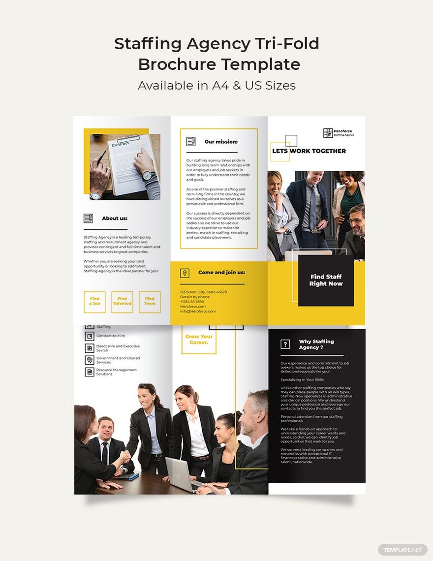 Staffing Agency Tri-Fold Brochure Template