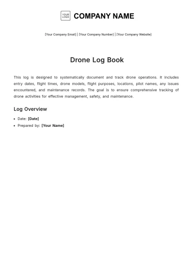 Free Drone Log Book Template to Edit Online
