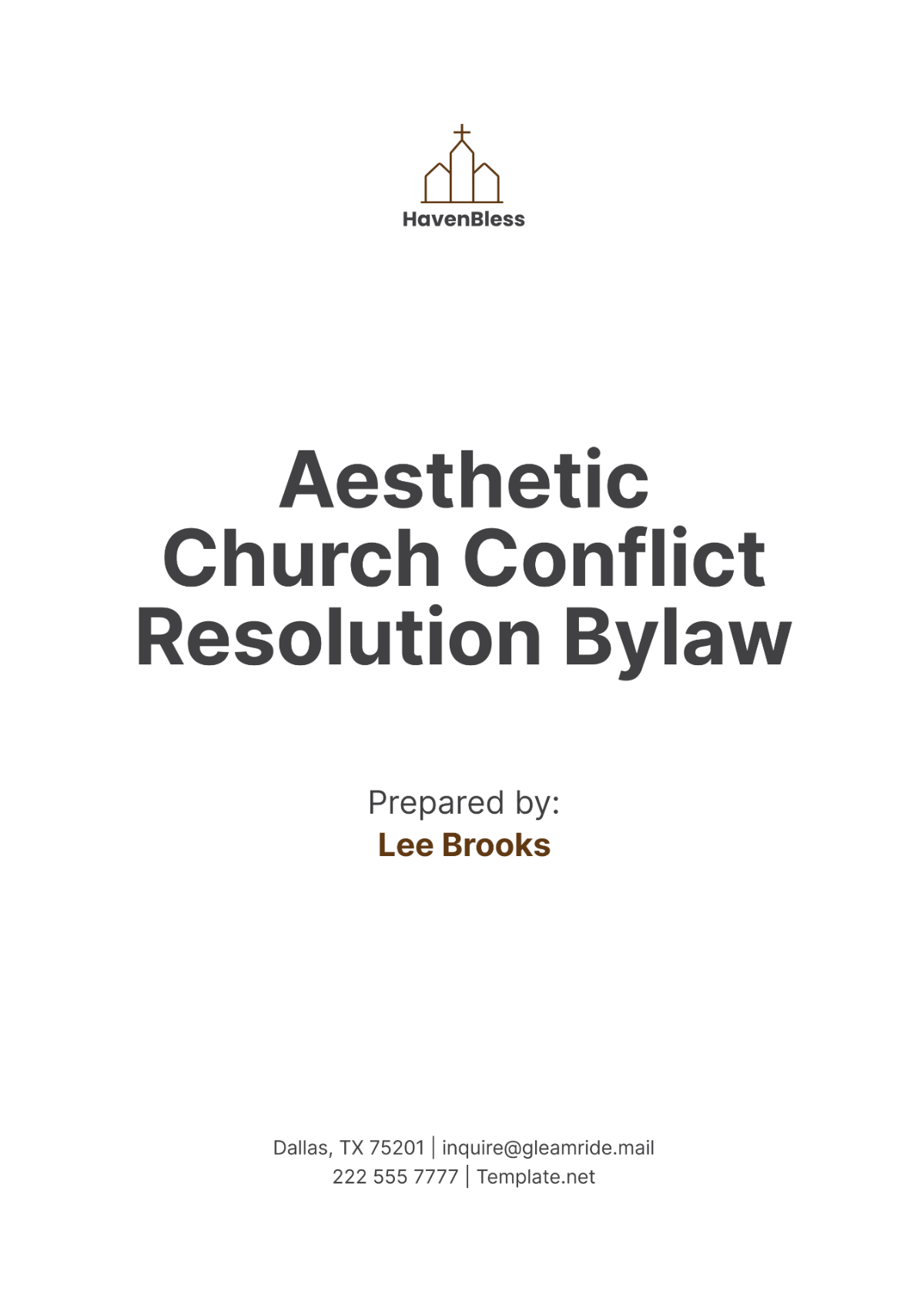 Aesthetic Church Conflict Resolution Bylaw Template - Edit Online & Download