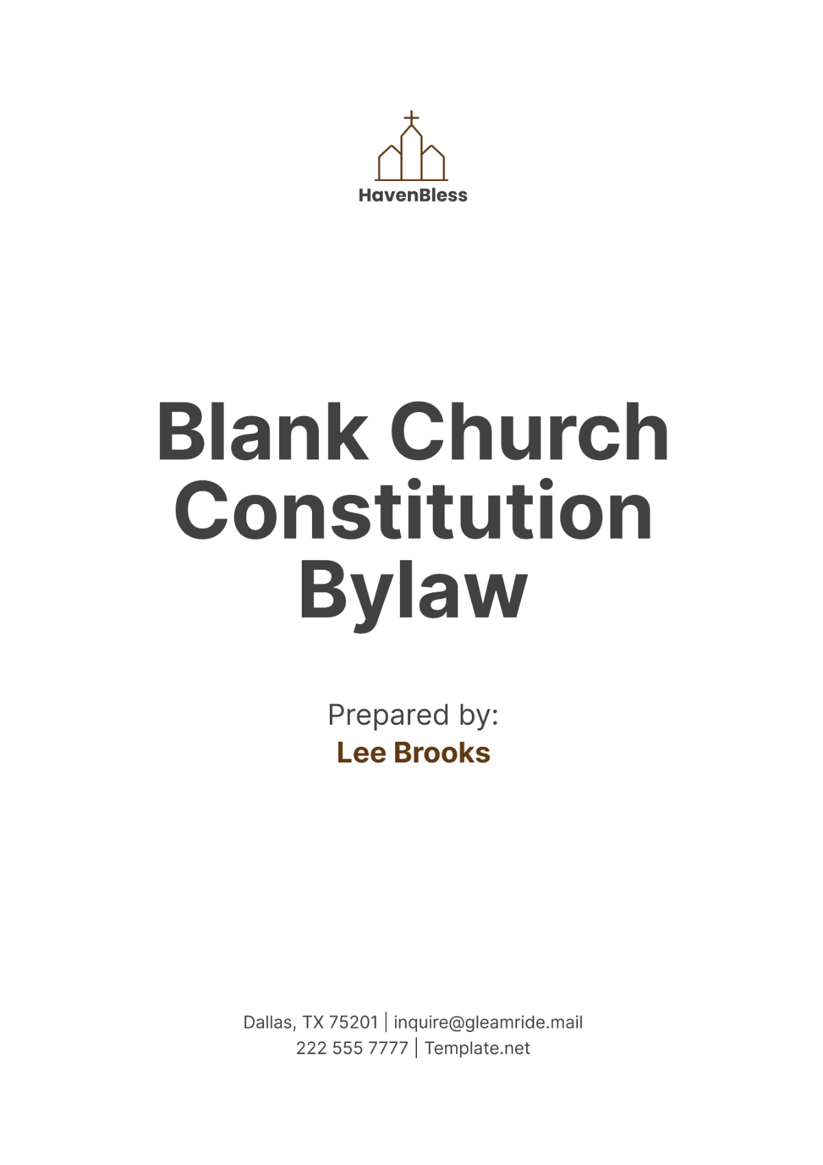 Blank Church Constitution Bylaw Template - Edit Online & Download