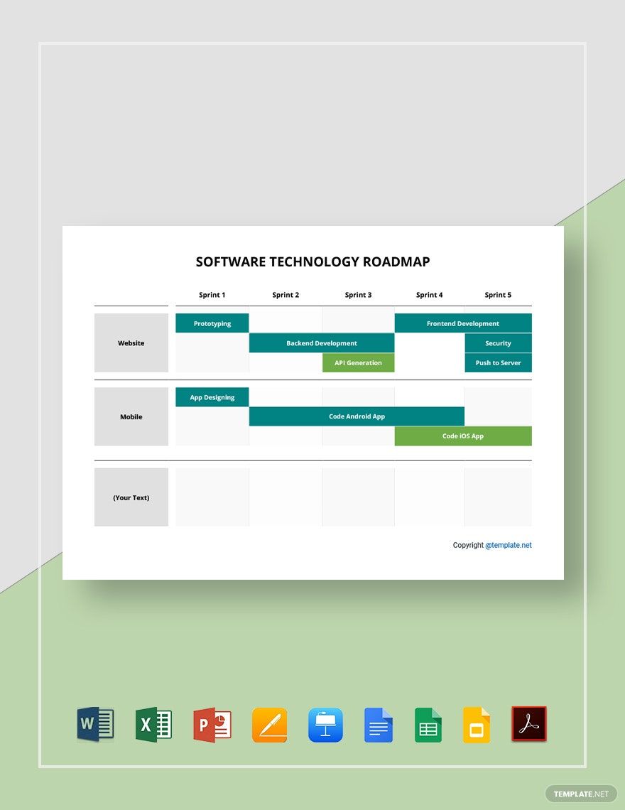 Sample Software Technology Roadmap Template