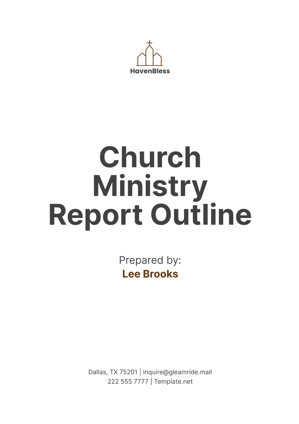 Church Ministry Report Outline Template - Edit Online & Download