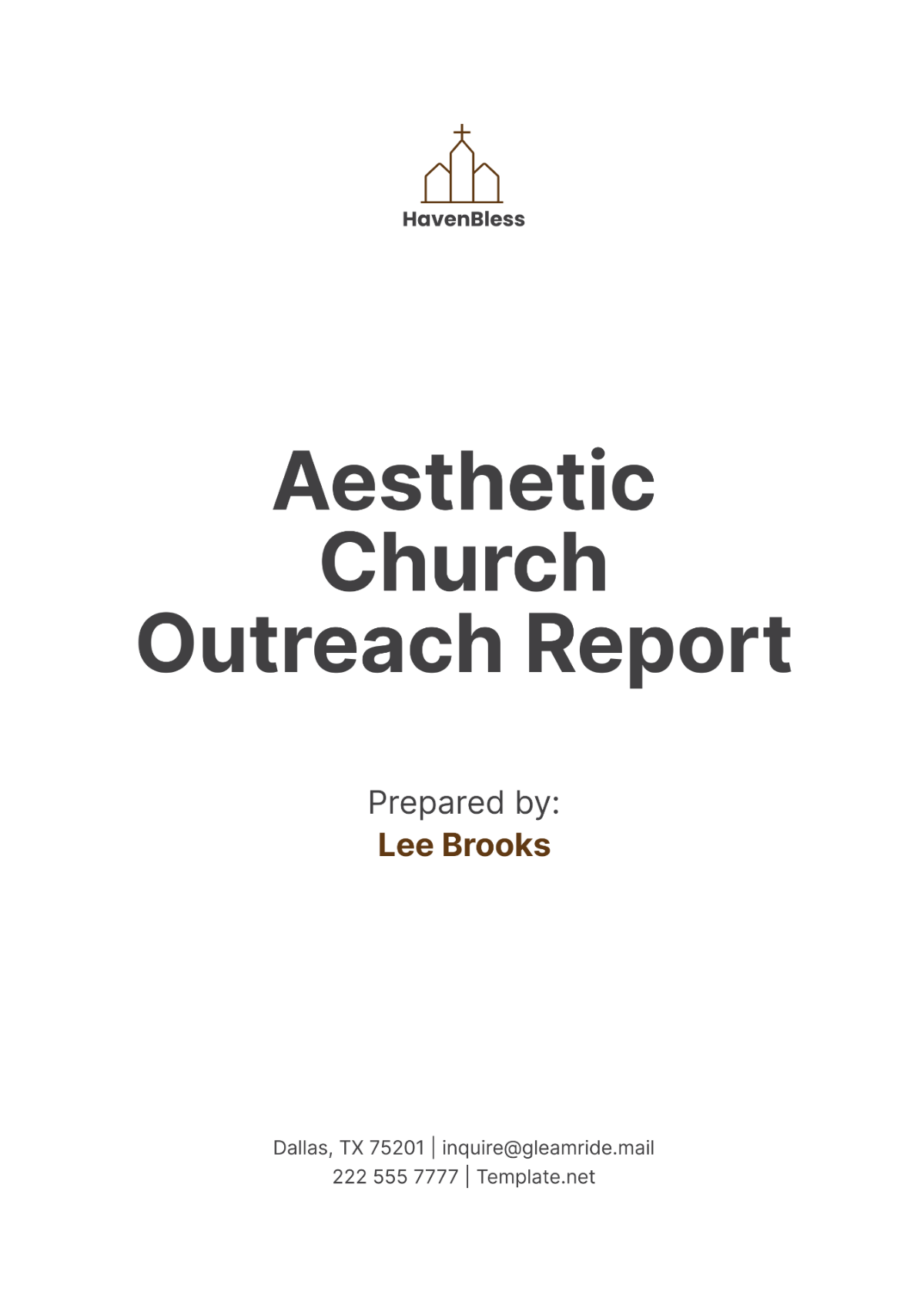 Aesthetic Church Outreach Report Template - Edit Online & Download ...