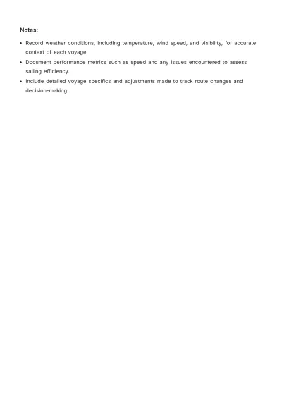 Free Sailing Log Book Template to Edit Online
