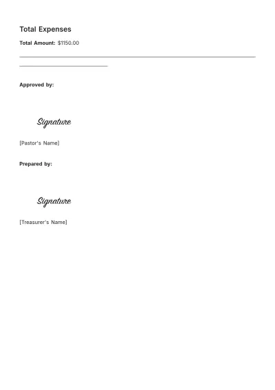 Free Printable Church Expense Statement Template to Edit Online