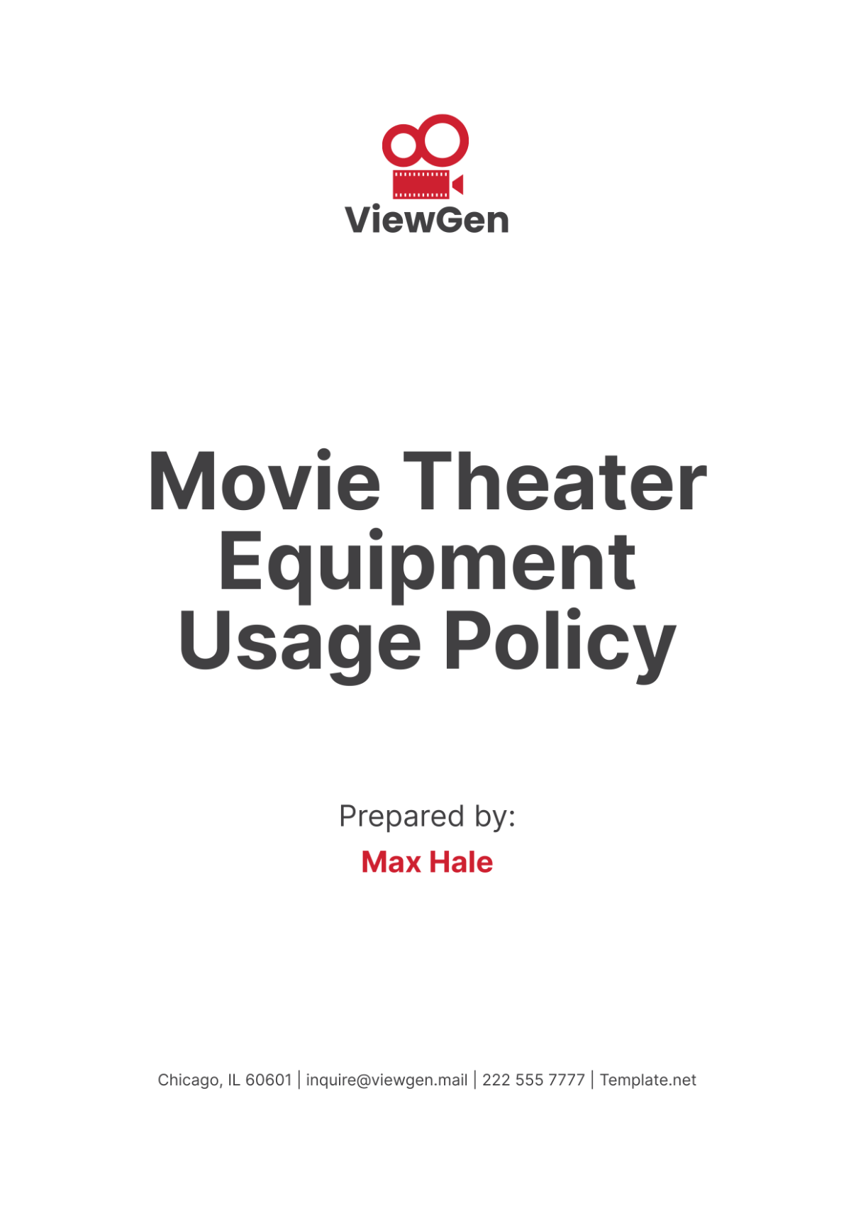 Movie Theater Equipment Usage Policy Template - Edit Online & Download