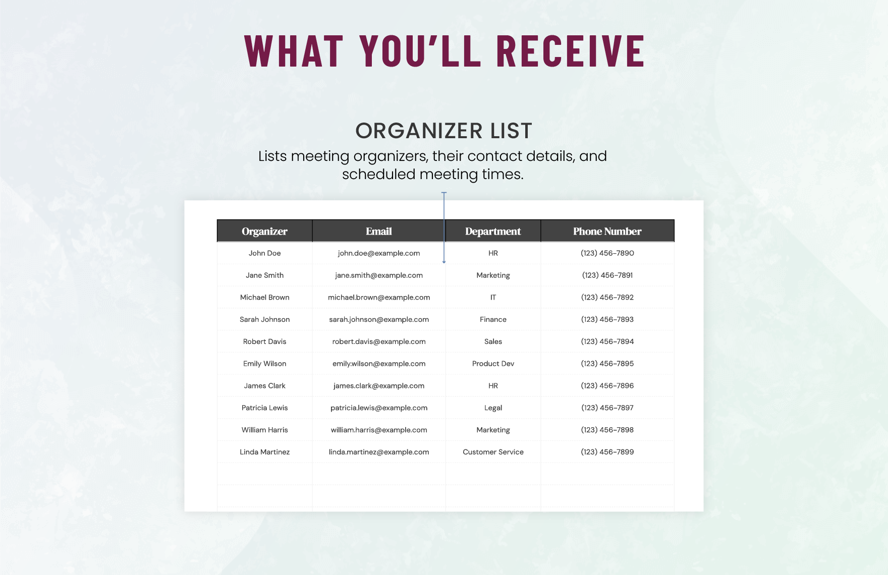 Administration Meeting Room Booking Calendar Template