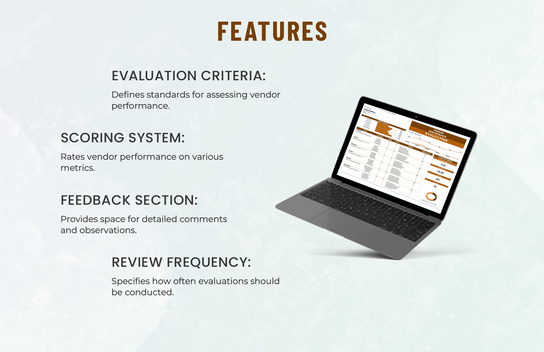 Administration Vendor Performance Evaluation Template