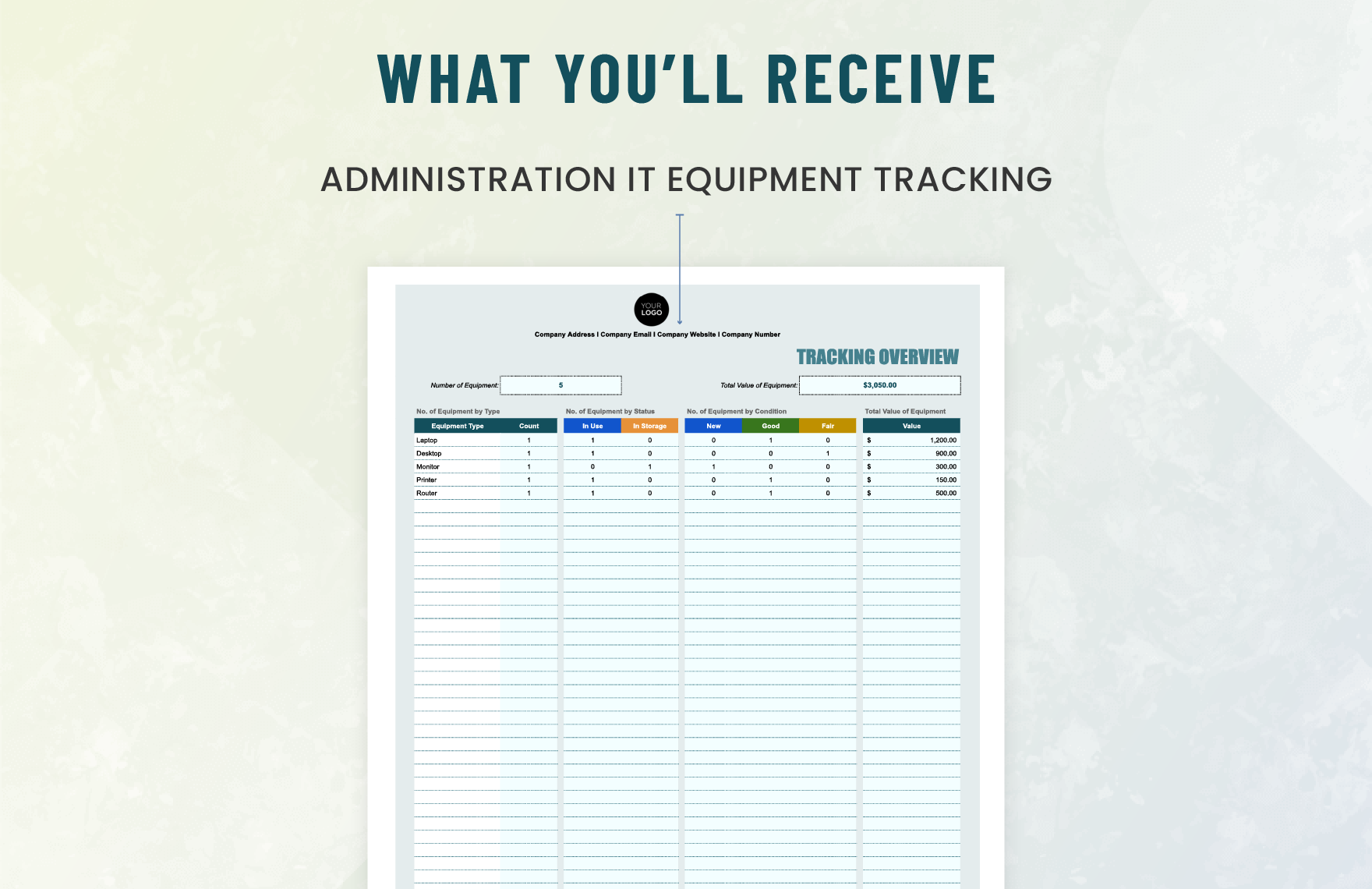 Administration IT Equipment Tracking Template