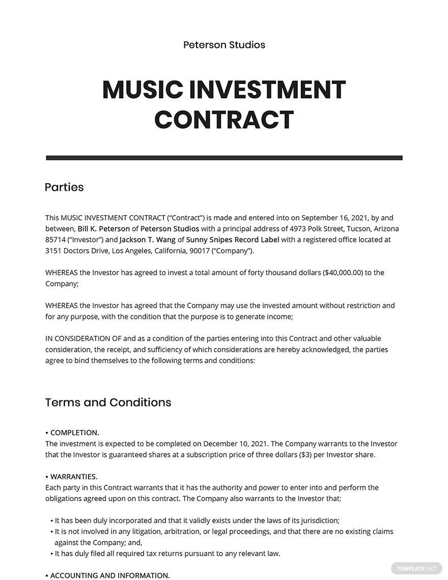 Music Contract 