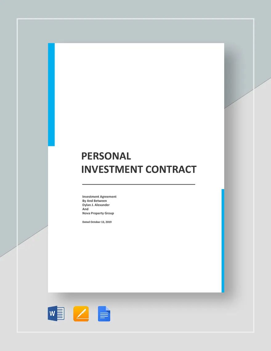 Personal Investment contract Template