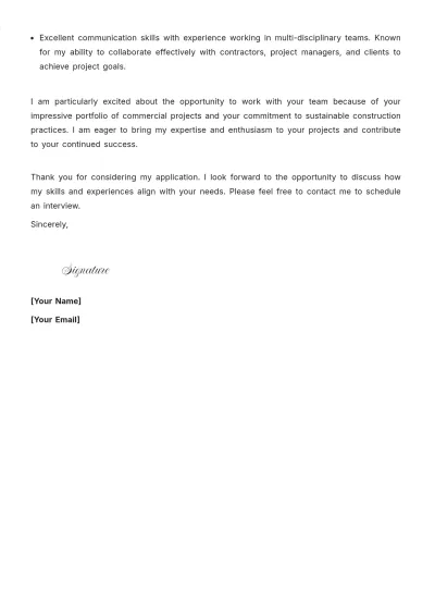 Free Construction Electrician Cover Letter to Edit Online