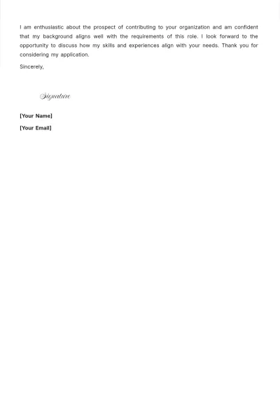 Free Data Scientist Job Cover Letter to Edit Online