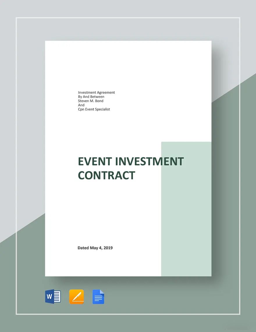 Event Investment contract Template