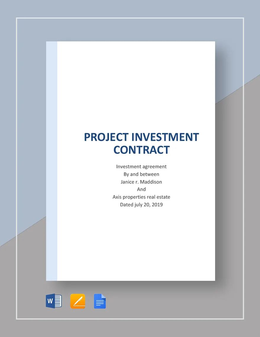 Project Investment Contract Template