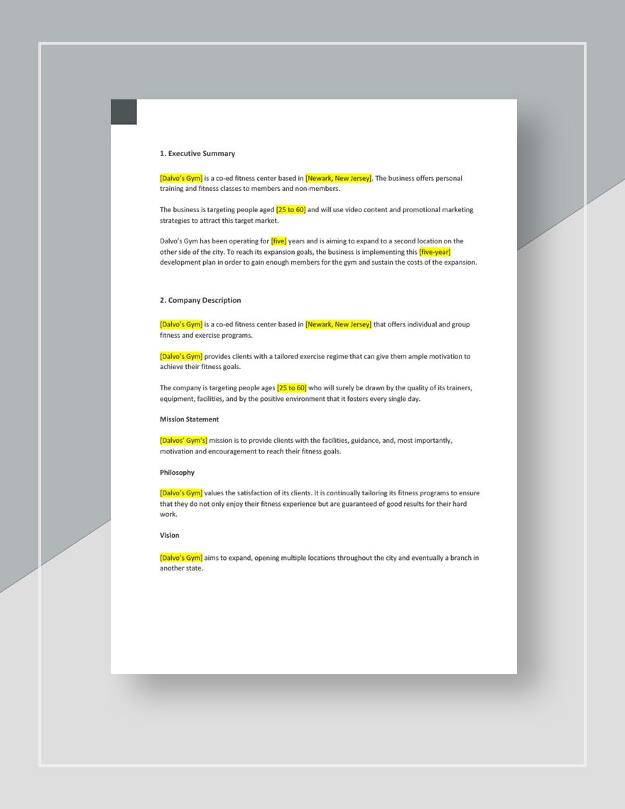 5 Year Development Plan Template Google Docs Word Apple Pages 