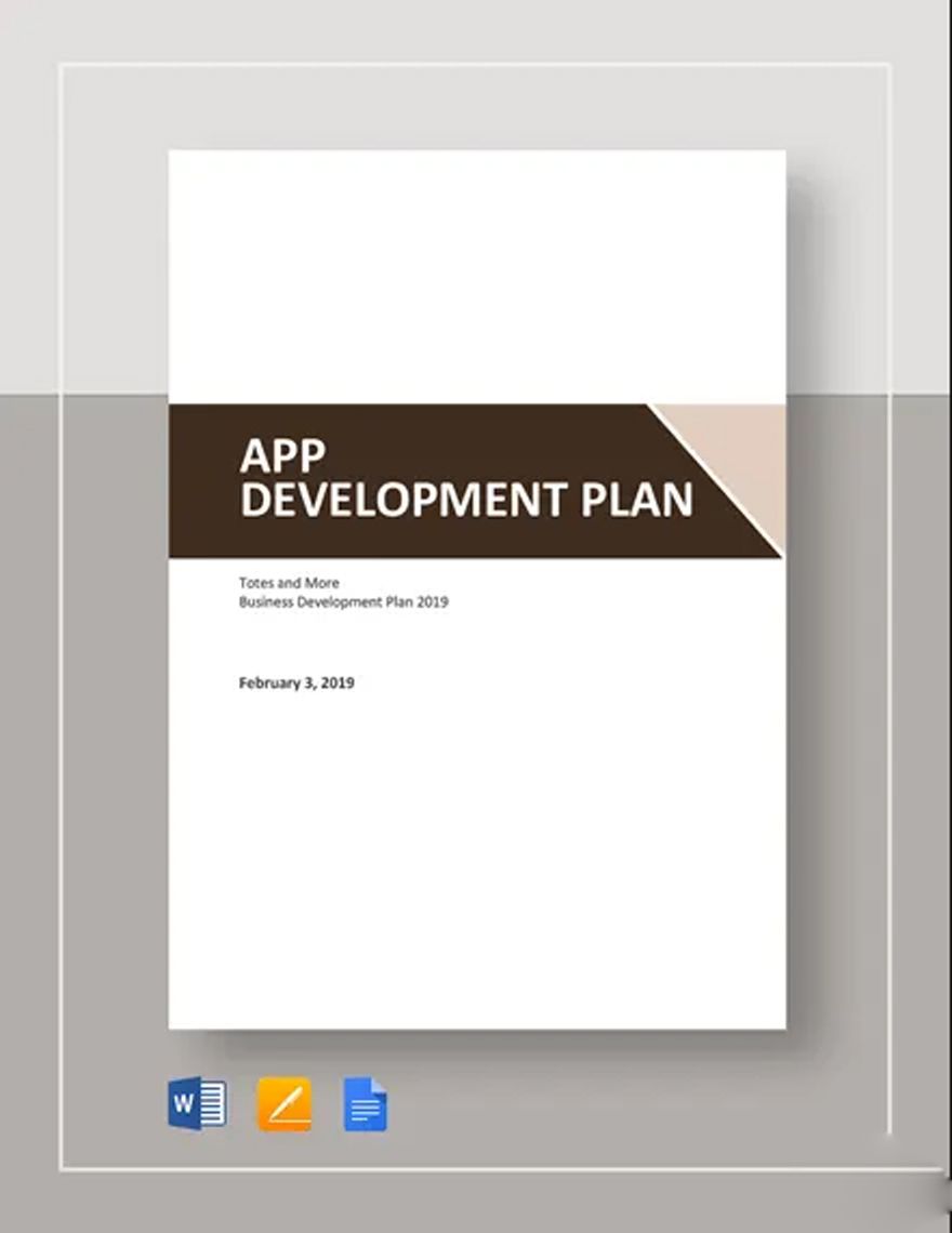 App Development Plan Template in Word, Google Docs, Apple Pages