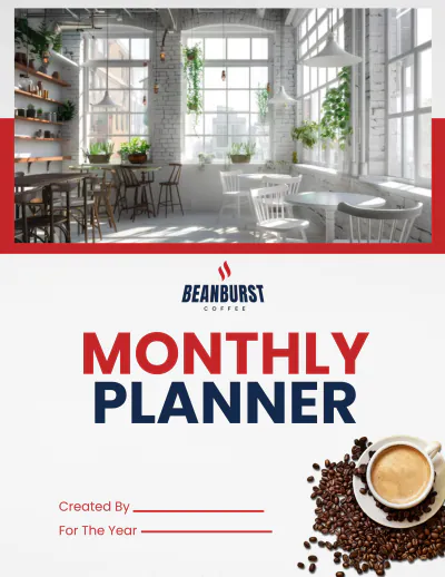 Free Cafe Monthly Planner Template to Edit Online
