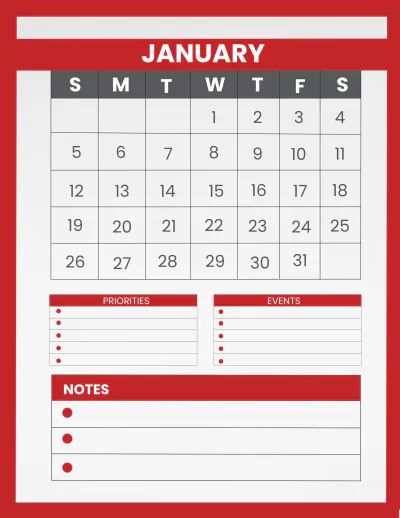 Free Cafe Monthly Planner Template to Edit Online