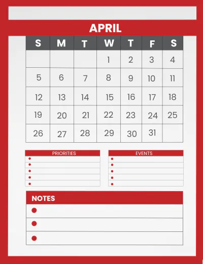 Free Cafe Monthly Planner Template to Edit Online