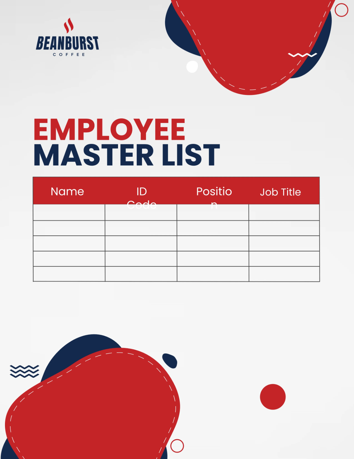 Free Cafe Leave Planner Template to Edit Online