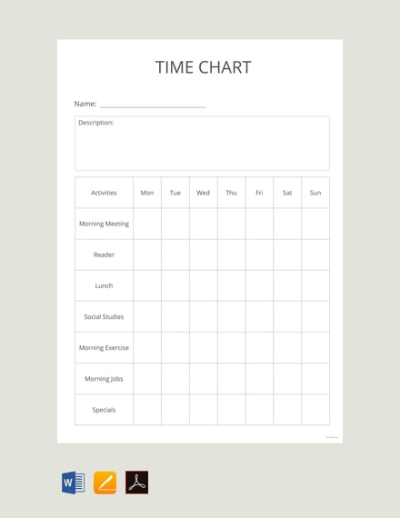 FREE Time Chart Template - PDF | Word | Excel | Indesign ...