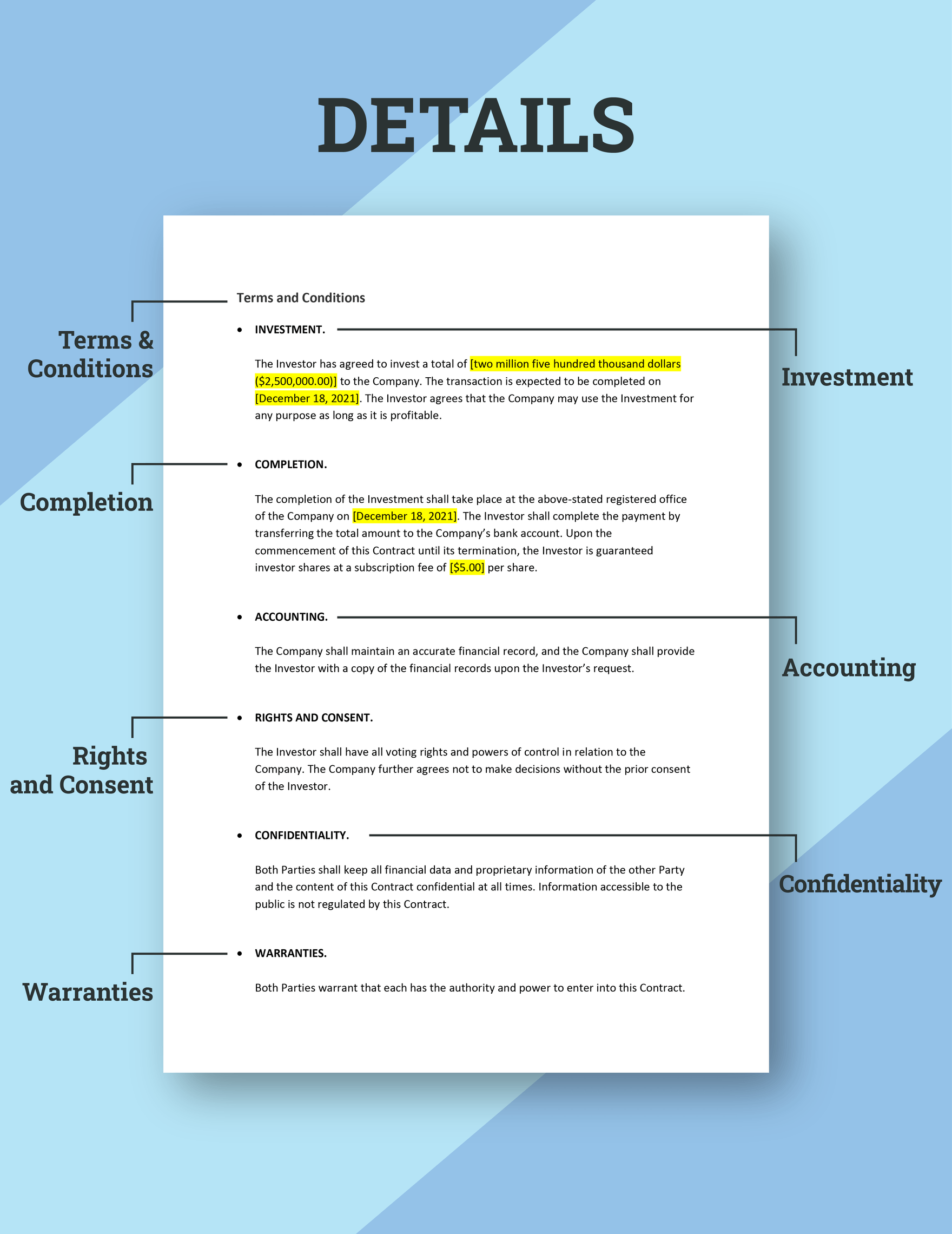 Bank Investment Contract Template