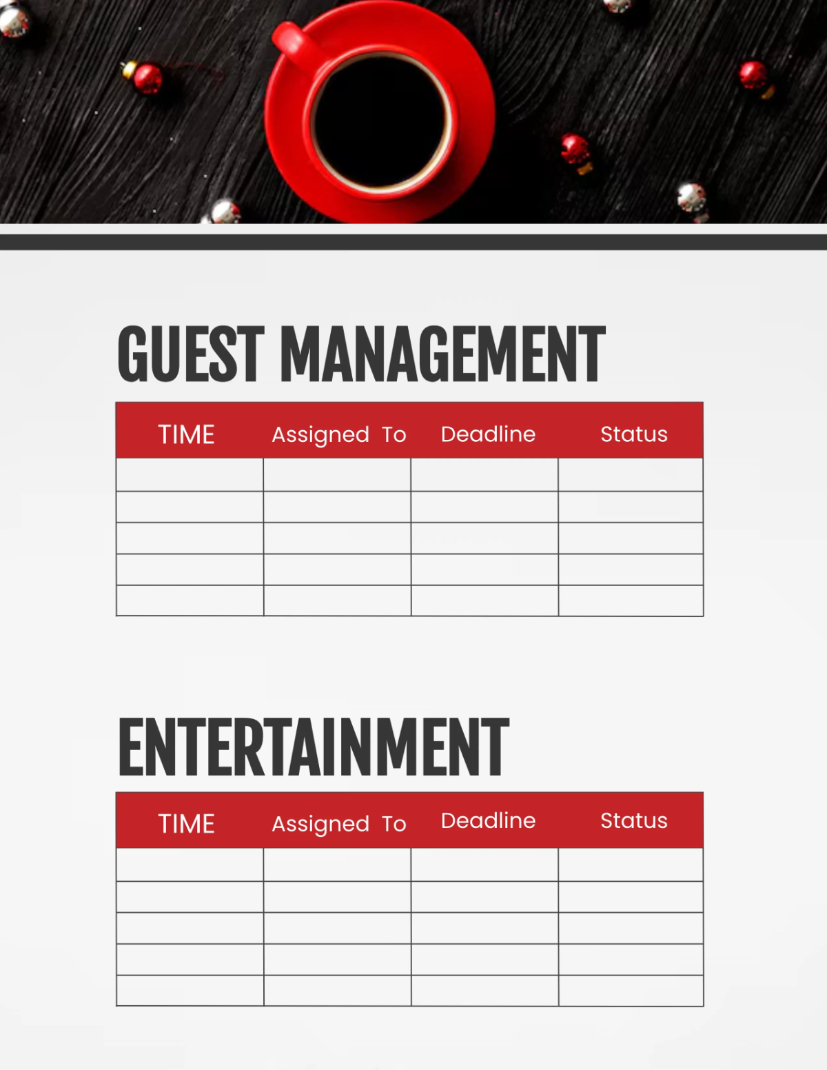 Free Cafe Special Event Planner Template to Edit Online