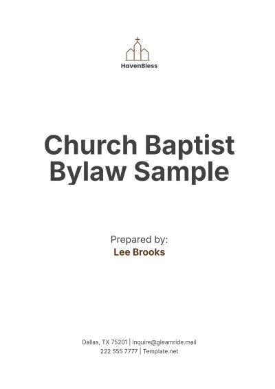 Free Church Baptist Bylaw Sample Template to Edit Online
