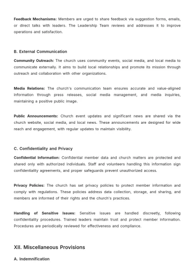 Free Church Baptist Bylaw Sample Template to Edit Online